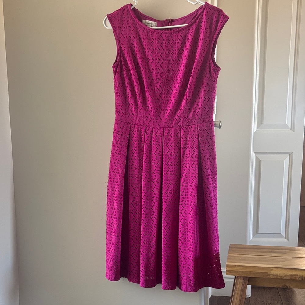 dressbarn Fuchsia Sleeveless Midi Dress